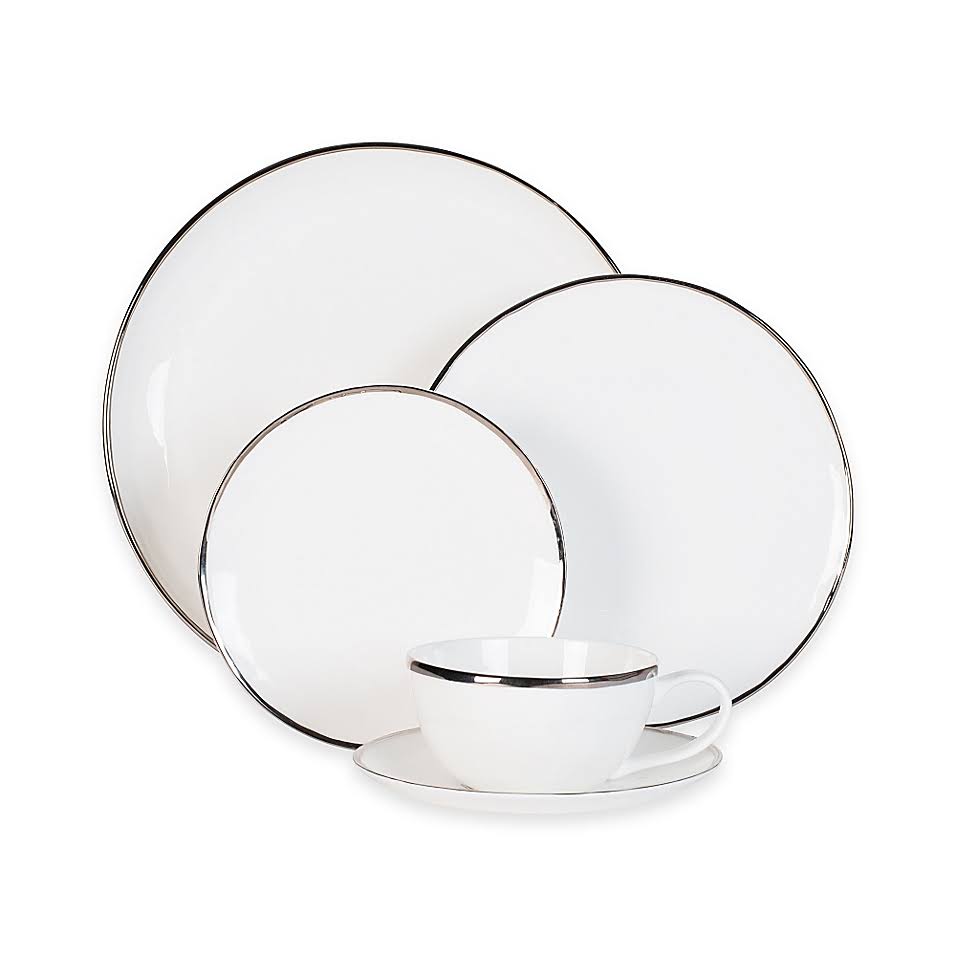 Olivia Oliver 5 PC Harper Organic Shape Platinum Place Setting ONLS7Y_91WG Olivia Oliver 5 PC Harper Organic Shape Platinum Place Setting ONLS7Y_91WG