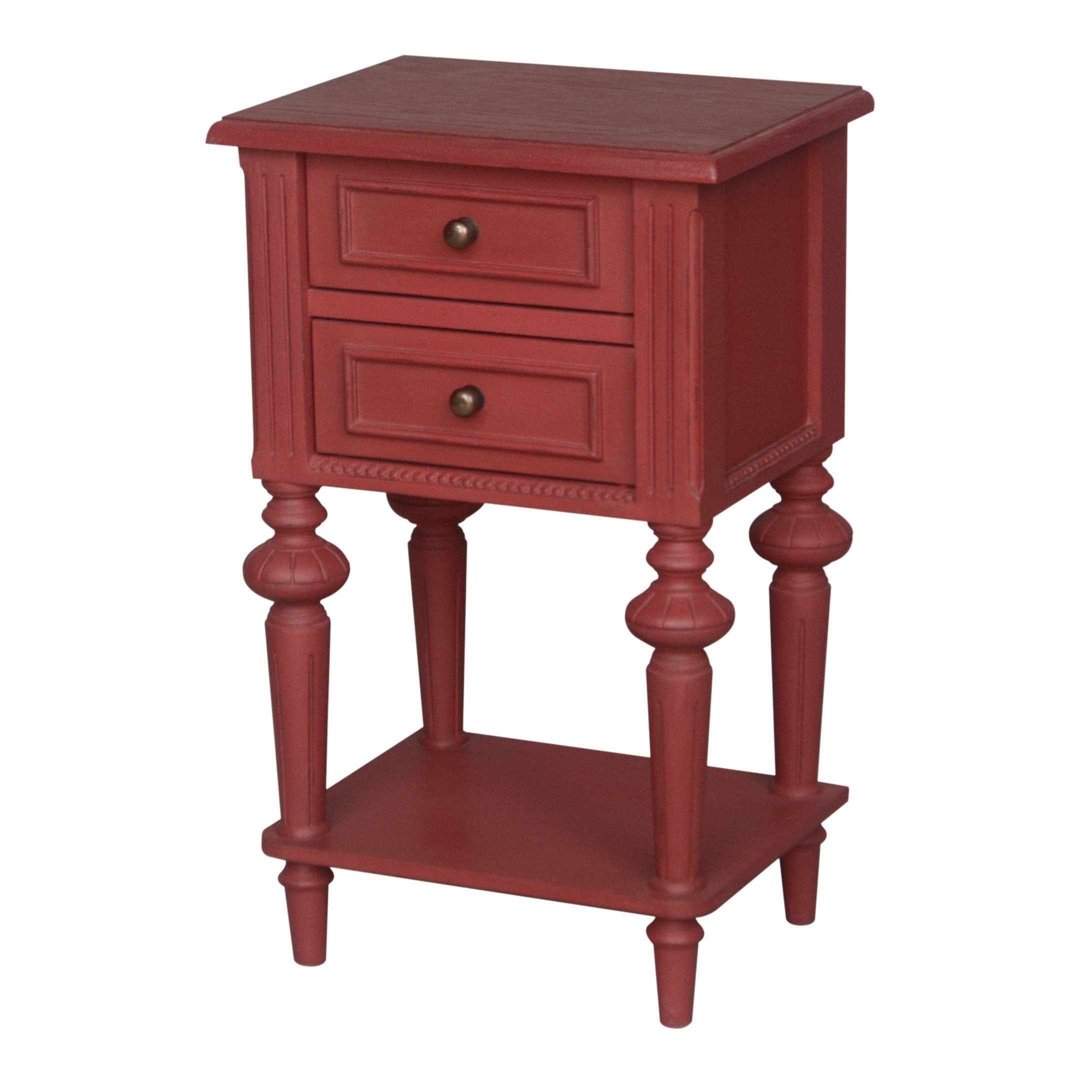 International Caravan Ashbury Perles Oak Veneer Two-Drawer Side Table -Antique PEKCCC_K1OI International Caravan Ashbury Perles Oak Veneer Two-Drawer Side Table -Antique PEKCCC_K1OI