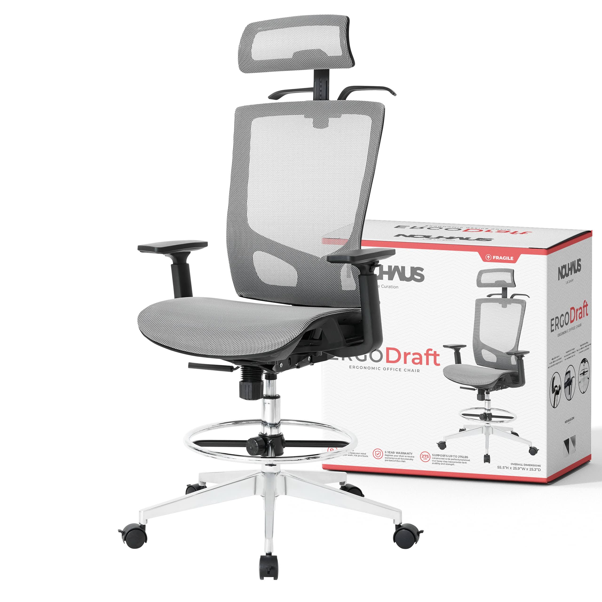 Nouhaus ErgoDraft Drafting, Tall Office, Stool Chair or Standing Desk Chair XUG19D_UCHE Nouhaus ErgoDraft Drafting, Tall Office, Stool Chair or Standing Desk Chair XUG19D_UCHE