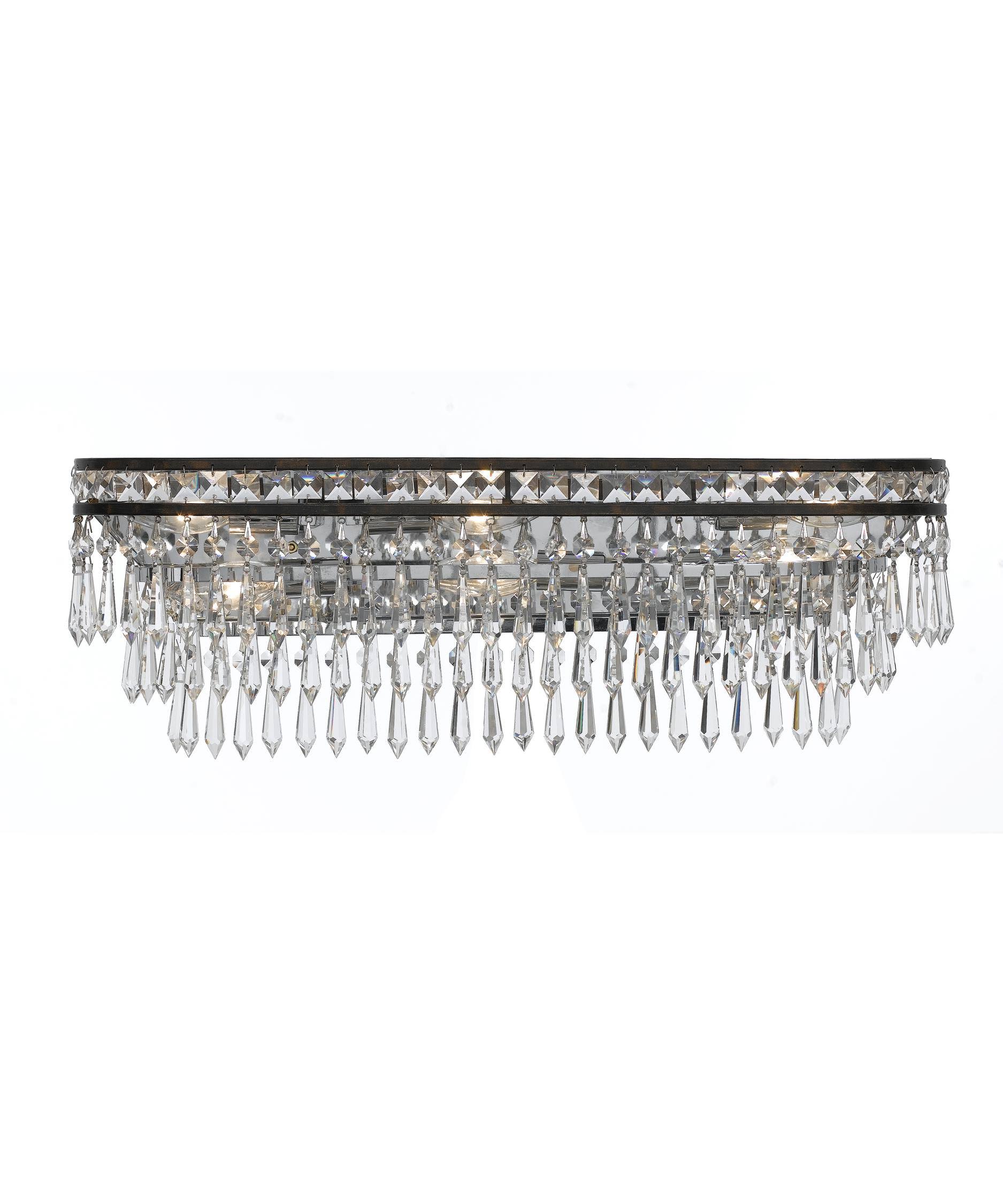Crystorama 5265-EB-CL-MWP Mercer 6 Light Hand Cut Crystal Bronze Vanity 5A7PNC_IXLK Crystorama 5265-EB-CL-MWP Mercer 6 Light Hand Cut Crystal Bronze Vanity 5A7PNC_IXLK