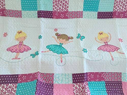 Cozy Line Home Fashions Ballerina Dance Princess Bedding Quilt Set, Embroidered Pattern Patchwork 100% Cotton Bedspread AJJZCZ_KTBX Cozy Line Home Fashions Ballerina Dance Princess Bedding Quilt Set, Embroidered Pattern Patchwork 100% Cotton Bedspread AJJZCZ_KTBX