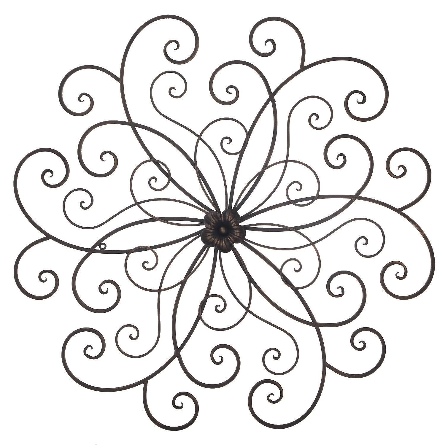 Adeco Bronze Flower Urban Design Metal Wall Decor for Nature Home DZM422_05YH Adeco Bronze Flower Urban Design Metal Wall Decor for Nature Home DZM422_05YH