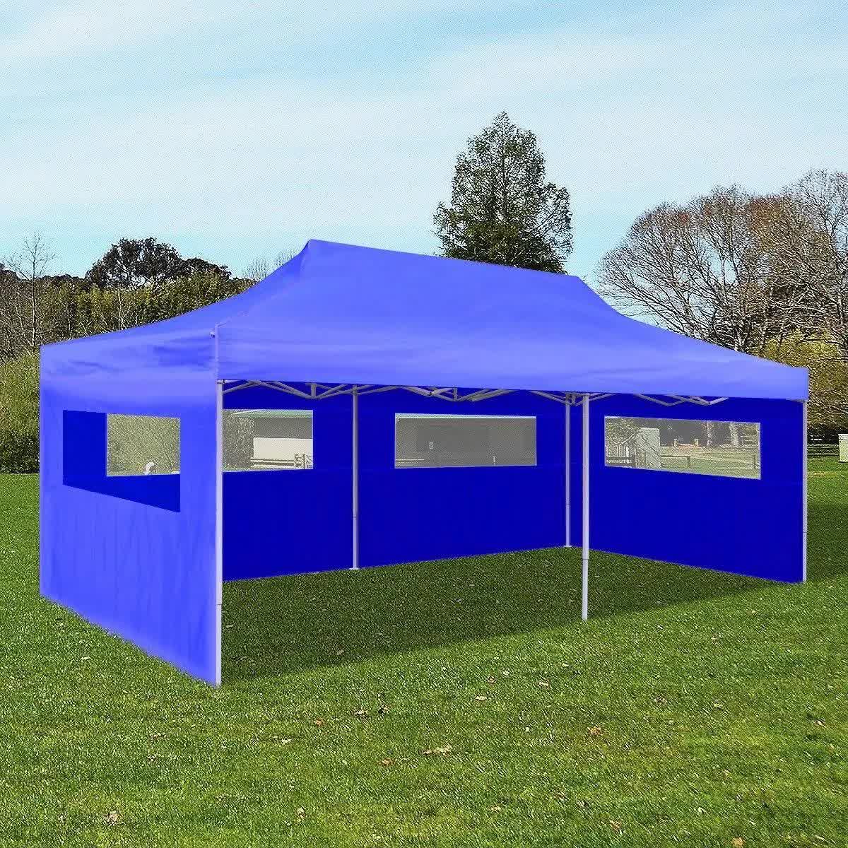 vidaXL Blue Foldable Pop-Up Party Tent 10' x 20' QUYLJK_D9Q2 vidaXL Blue Foldable Pop-Up Party Tent 10' x 20' QUYLJK_D9Q2