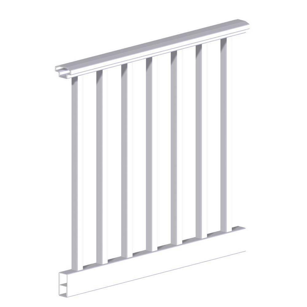 Rdi Original Rail 4 ft. x 36 in. White Vinyl Square Baluster H-Level Rail Kit ANYDGX_WQOS Rdi Original Rail 4 ft. x 36 in. White Vinyl Square Baluster H-Level Rail Kit ANYDGX_WQOS