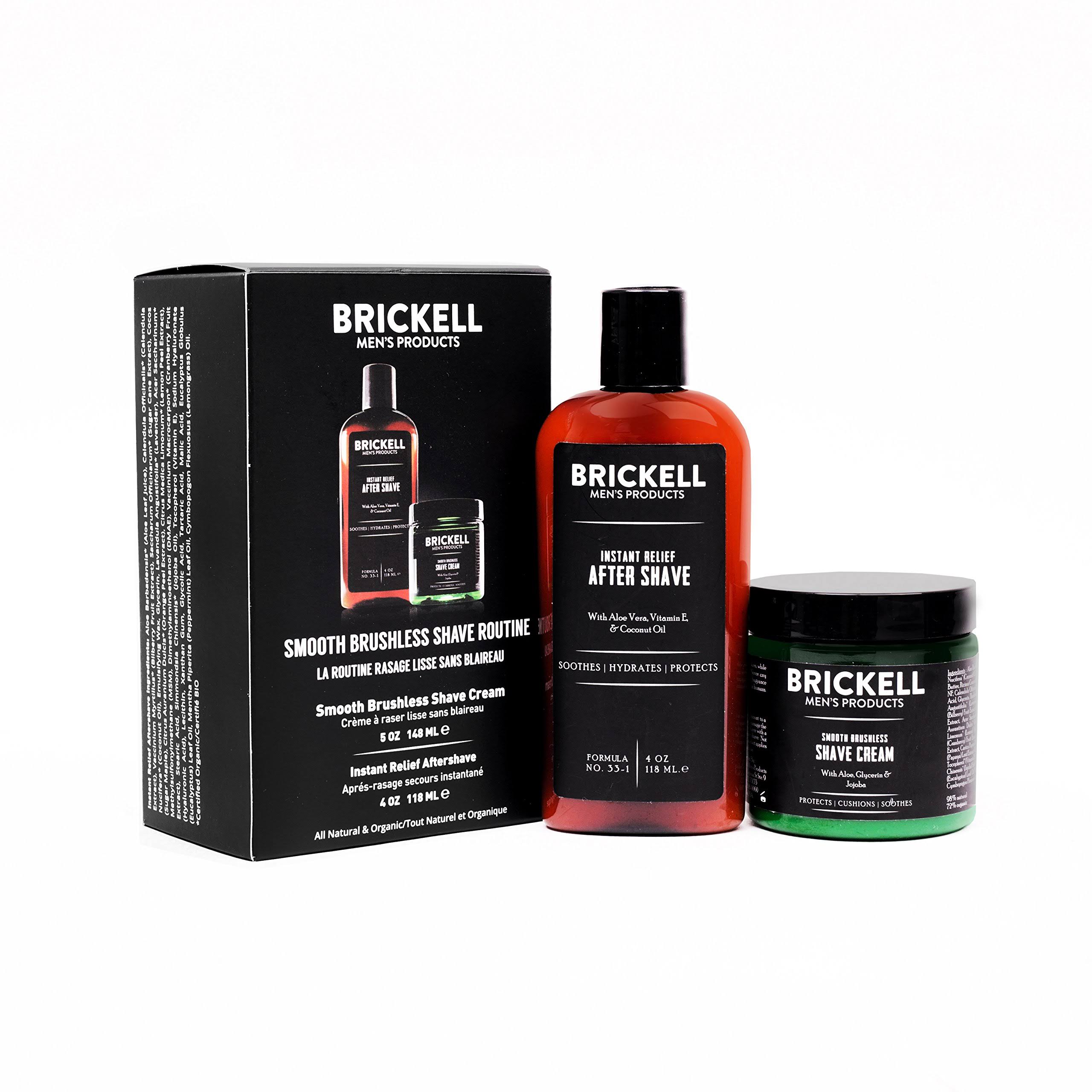 Brickell Men's Smooth Brushless Shave Routine - Shave Cream Aftershave - IPHIX5_CWSO