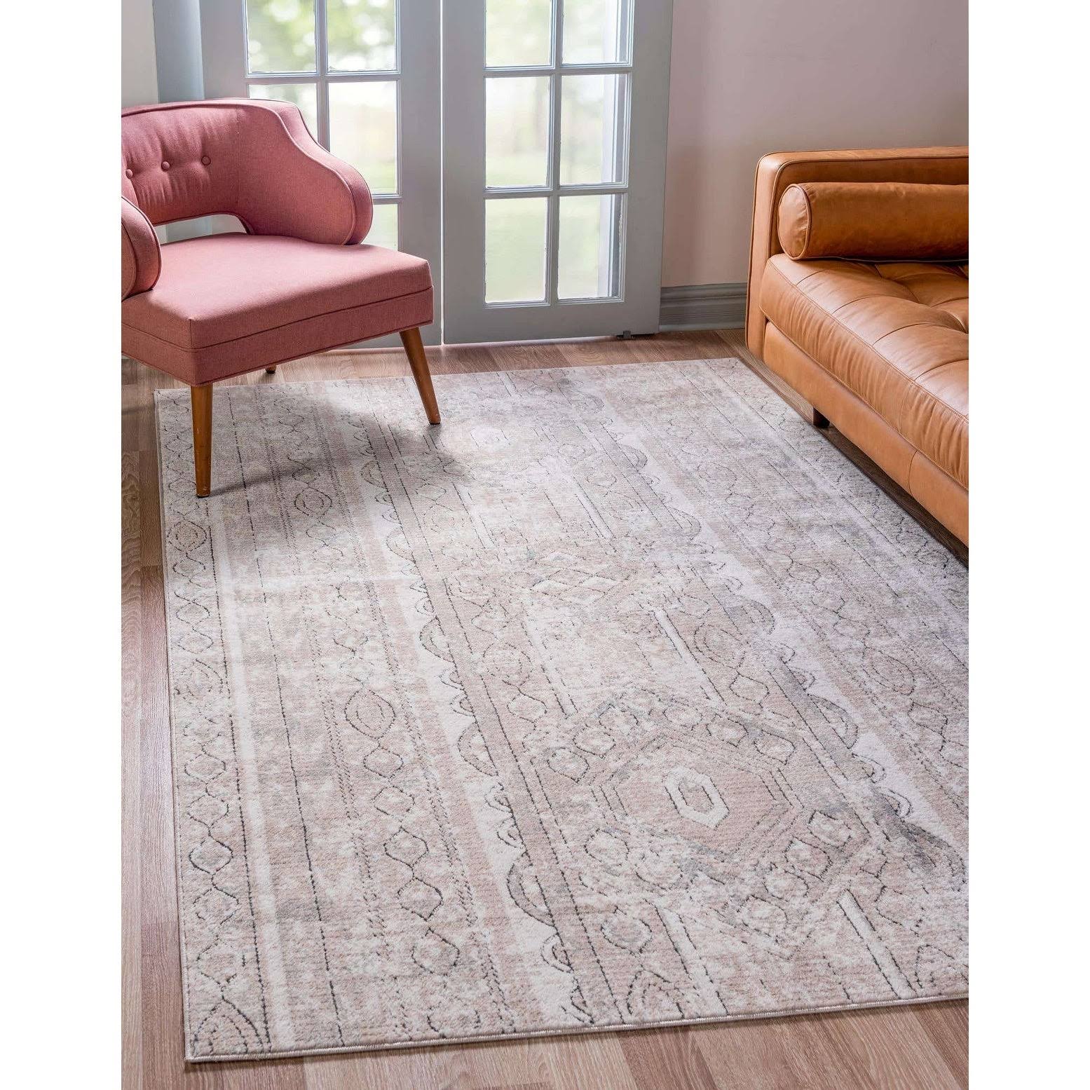 Porch den Regatta Distressed Geometric Stripe Area Rug - 8& x 11& - UZHSAZ_JR2M