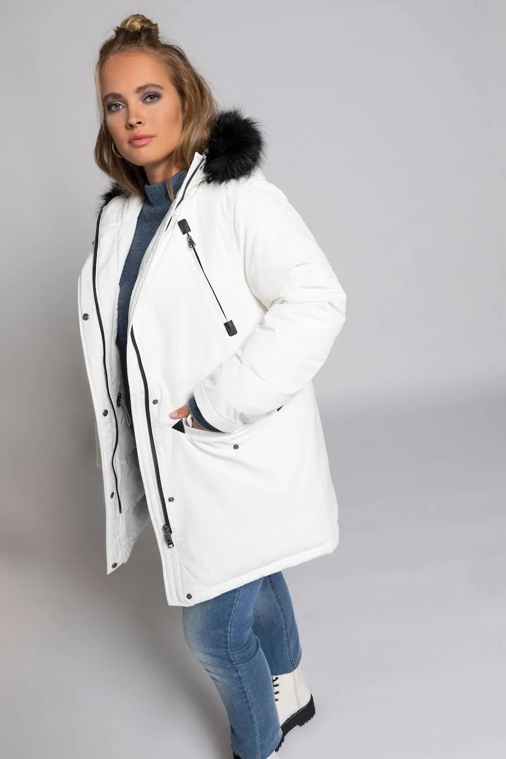Plus Size Parkas, Woman, White, Size: 20/22, polyester/synthetic fibers, Ulla 58K8WP_PNKM Plus Size Parkas, Woman, White, Size: 20/22, polyester/synthetic fibers, Ulla 58K8WP_PNKM