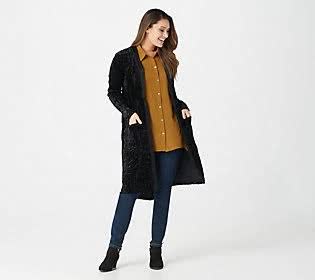 Logo Lavish by Lori Goldstein Textured Velvet Duster, Size X-Small, RGBS7B_QXOP Logo Lavish by Lori Goldstein Textured Velvet Duster, Size X-Small, RGBS7B_QXOP