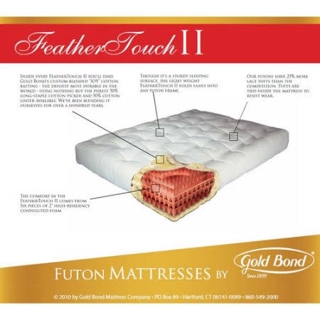 Gold Bond Feather Touch 7x22 Futon Mattress Size: Full, Color: W5X373_TXUQ Gold Bond Feather Touch 7x22 Futon Mattress Size: Full, Color: W5X373_TXUQ